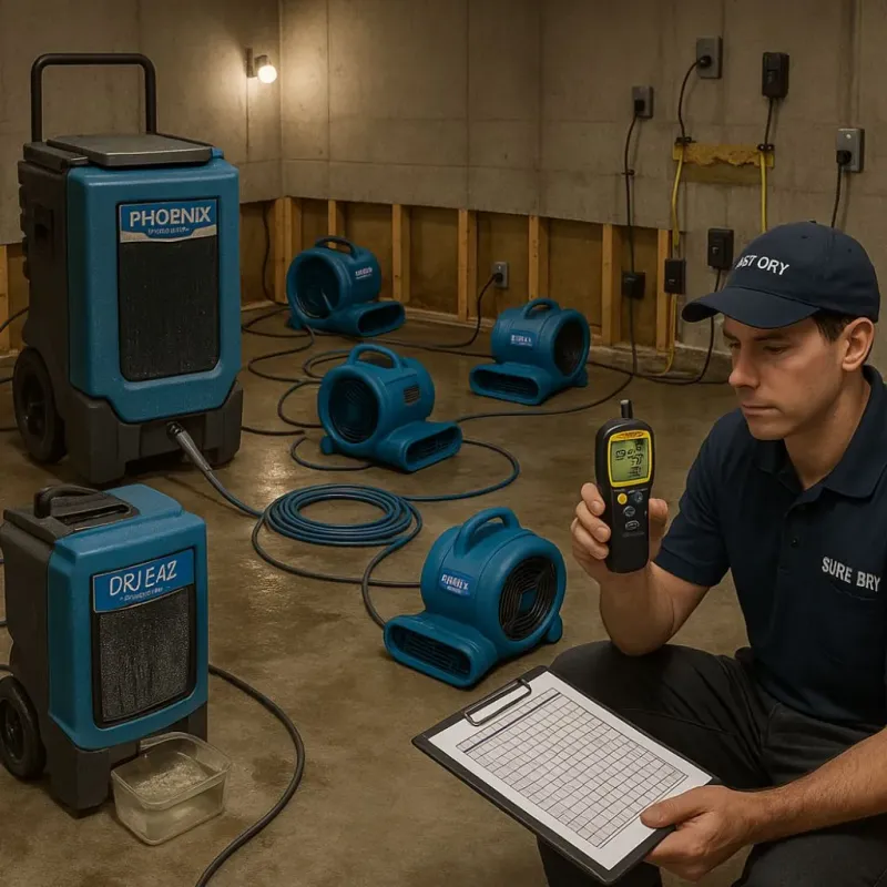 Structural Drying and Dehumidification process in Jeffersontown, KY